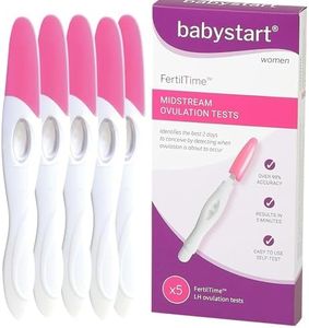 Babystart FertilTime Ovulation Tests, 5X LH Test Strips Sticks, Midstream Hormone Testing - Easy Home Ovulation Tests, Fertility Test Kit for Women Trying for a Baby - Natural Cycles Predictor Kits