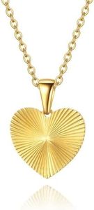 Kritz Collier Coeur Femme Plaqué Or - Pendentif Coeur Amour Amitié et Chaîne réglable - Bijoux Mode Cadeau (Grand Coeur)