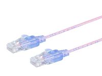 Monoprice Cat6A Ethernet Patch Cable 5-Pack - 7 Feet - Pink | Snagless, RJ45, 550MHz, UTP, Pure Bare Copper Wire, 10G, 30AWG - SlimRun