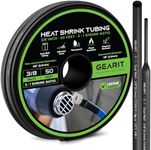 GearIT 3/8 inch Heat Shrink Tubing – 3:1 Ratio Adhesive Lined, Marine-Grade Waterproof Industrial Shrink Wrap, Dual-Wall Tubing, UL Approved – 50FT Roll - Black