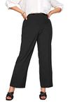 Yours Curve Elasticated Stretch Straight Leg Trousers - Women's - Plus Size Curve Black