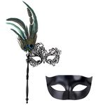 ECOSCO Couple Masquerade Mask Women Men Mardi Gras Venetian Ball Mask (Set 21)