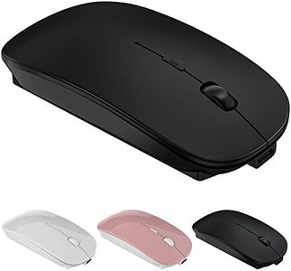 Bluetooth Wireless Mouse - Black Silent Rechargeable Slim Cordless Mouse for MacBook/MacBook Pro/MacBook Air/PC/Laptop/Computer/Notebook/Tablet