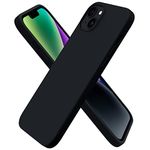 ORNARTO Compatible with iPhone 14 Plus Case 6.7, Slim Liquid Silicone 3 Layers Full Covered Soft Gel Rubber Case Protective Cover 6.7 inch-Black