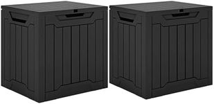 YITAHOME 31 Gallon Deck Boxes Set of 2, Lockable Outdoor Storage Bins for Patio Cushions, Garden Tools, Weather-Resistant Resin Storage Solution, Black