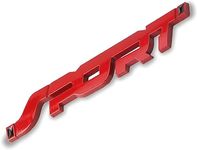 AutoBizarre 3D Raised Red Metal Sport Monogram Emblem Badge Sticker for All Cars & Bikes (Red)