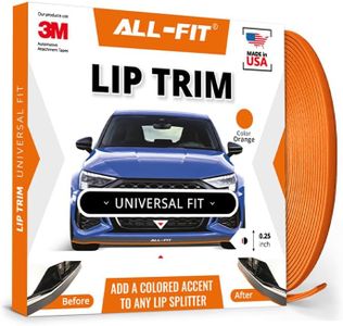 All-Fit Automotive Lip Trim – Universal Fit for Style & Protection – Durable Accent for Splitters, Air Dams, & Spoilers – Easy-to-Install Automotive Exterior Accessories (¼” W x 10’ L, Orange)