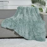 GONAAP Faux Fur Throw Blanket Super Soft Cozy Plush Fuzzy Shaggy Blanket for Couch Sofa Bed (Ice Blue, Throw(50"x60"))