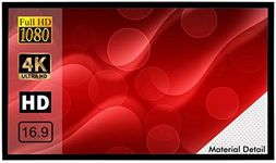 BIG VUE 120 Inches Fixed Frame Projector Screen 16:9 Diagonal Active 3D 4K Ultra Hd Projection Screen for Classroom, Office & Home Theater (120 Inch, White Perforated)