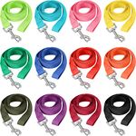 12 Pcs Nylon Dog Leash Bulk 5ft Dog Training Leash 12 Colors Puppy Leash Dog Long Line Puppy Traction Rope for Small Medium Dogs Training, Play, Camping, or Backyard,