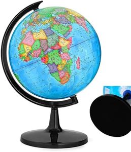 32CM Educational World Globe with Weighted Base, Classroom Decorative Large Earth for Students & Geography Teachers, 360° Rotating Interactive Globe with World Map-Learning Tool& Educational Toys