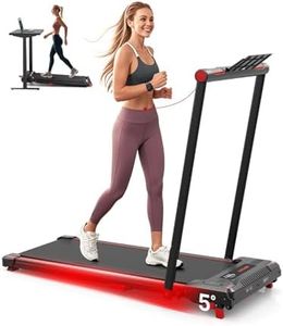 Walking Pad with Handle Bar, Anylife Incline Walking Pad Under Desk Treadmill, 2.5HP Portable Small Treadmills for Home, Compact Treadmill 150KG Capacity with LED Display, Red Black