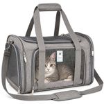 Foodie Puppies Pet Soft-Sided Mesh Pet Travel Carrier for Hiking, Outdoor Activities - (Mesh Airline Bag, Grey)(43x28x28cm) for Small Dogs, Puppies, Cat and Kittens| Breathable Space with Sturdy Pad