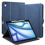 Zinibri for iPad Air 13 Inch Case 2024 M2 A2898 A2899 A2900 with Pencil Holder & Pocket & Hand Strap, Stand Cover Magnetic PU Leather Case Compatible with iPad Air 13 M2 2024,Blue