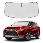 Windshield Sun Shade for Lexus RX 2016-2022 Accessories 4-Layer 240T Front Window Shade Custom Fit RX 350, RX 350 F Sport, RX 350L Sun Visor Foldable Shade Blocks UV Rays