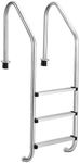 GarveeLife Swimming Pool Ladder, 304 Stainless Steel 3-Step Pool Ladder for In-Ground Pool, Heavy Duty Non Slip Steps, Easy to Install and Climb