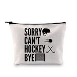 MNIGIU Hockey Cosmetic Make Up Bag Hockey Players Gift Sorry Can't Hockey Bye Ice Hockey Zipper Organizer Pouch (Hockey Bag)