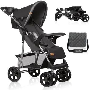 LIONELO Emma Plus poussette bebe à 15 kg, harnais à 5 points, pliage rapide, amortisseurs forts, sac inclus, construction légère et durable matelas doux