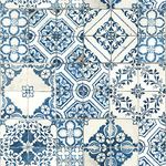 RoomMates RMK11083WP Mediterranian Tile Peel and Stick Wallpaper, Blue