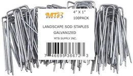 MTB Garden 100 Pack 4 Inch 11GA(0.12inch) Landscape Staples Garden Stakes Fence Netting Pins Ground Spikes Sod Cover Fabric Pegs Anti-Rust Galvanized