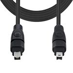 GINTOOYUN 6FT FireWire IEEE 1394 Cable,4 Pin to 4 Pin Male to Male Cord,FireWire 400 DV iLink Cable for Laptop to Camcorder