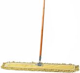 Tidy Tools Commercial Dust Mop & Floor Sweeper, 36 in. Dust Mop for Hardwood Floors, Reusable Dust Mop Head, Wooden Broom Handle, Industrial Dry Mop for Floor Cleaning and Janitorial Supplies, Yellow