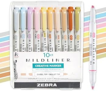 Zebra Pen Mildliner Double Ended Highlighter Set, Chisel and Bullet Point Tips, Assorted Neutral and Gentle Ink Colors, 10-Pack (78701)