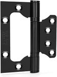 4 inch x 3 inch Non Mortise Hinges for Interior Doors Heavy-Duty Black Gate Hinges 3mm Thickness - goldenwarm Stainless Steel Door Hardware with Matte Black Coating, Pack of 18(9 Pairs)