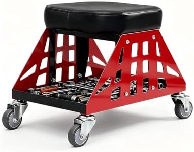 Rolling Shop Stool with Wheels, Heavy Duty Garage Mechanic Stool Chair Rolling Shop Seat [400 LBS Capacity] Work Stool Creeper Seat with Storage Tray for Automotive Auto Repair/Detailing Stool/Salon