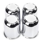 RTRHINOTUNING 3.19inch Push Through Wheel Center Caps Chrome Silver for 3.19"/ 81mm Truck Trailer Rim Center Bore 4 Pieces