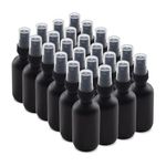 The Bottle Depot - 24 Pack - 2 oz Glass Spray Bottle - Black Frosted - 20-400 Neck Finish - Boston Round Bottles - UV Rays Protection