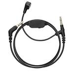 kwmobile Headphone Cable for Sony WH-1000XM5 / WH-1000XM4 / MDR-100ABN / V-MODA - 200cm Replacement Cord with Microphone + Volume Control - Black