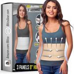 BLITZU Abdominal Binder for Women & Men. Postpartum Belly Band Mom Belt - 9" 3-Panel Compression Wrap for C-Section, Surgery Recovery, Hernia Support, Partum Stabilization, Injury Prevention. Nude S-M