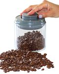 Airtight Glass Coffee Canister, Glass storage Jar for Ground Coffee, Cereal, Nuts and Spices – Vacuum Lid Coffee Canister for Long Storage made of Recycled Glass – 0.7 Litre - Grey (Zestt Grey 10)