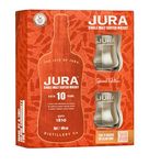 Jura 10 Year Old Single Malt Whisky 2 Glasses Gift Pack 70 cl , Jura Whisky Gift Set , Smooth and Fruity Jura Whisky , Iconic Scottish Whisky made by a tiny island community , 40% vol Malt Whisky