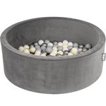 Tippi Baby Ball Pit With Balls Included - Luxury Soft Velvet Ball Pool With 100 Play Balls - Foam Ball Pit For Baby - Size 90 x 30 cm
