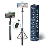 FLING X1 by FTLO 3-in-1 Selfie Stick for Mobile Phone with Bright Fill Light, 170cm/67” Extendable Reinforced Tripod Stand, Wireless Bluetooth Remote for Photo Vlogging Travel on All Android / Iphones