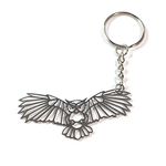 FizzyButton Gifts Origami Style Owl Keyring Key Ring with Silver Tone Keychain and Stainless Steel Charm