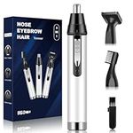 Ginity Nose Hair Trimmer,2024 Painless Eyebrow & Ear Hair Trimmer for Men Women,Type-C Rechargeable Trimmer with IPX7 Waterproof,Dual Edge Blades Clipper for Easy Cleansing Travel Size (White)