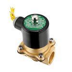 Watflow DC12V 3/4" Brass Electric Solenoid Valve for Water Air Gas,Fuel Normally Closed…