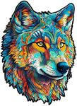 JIGFOXY Wooden Puzzles for Adults, Wolf Wooden Jigsaw Puzzles, Unique Animal Shape Puzzles, Birthday Gifts for Family Friend(L-16.1 * 11.6in-300Pcs)