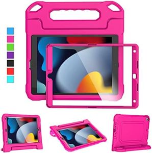 MOXOTEK Kids Case for iPad 9th/8th/7th Generation 10.2 Inch 2021/2020/2019, Case for iPad Air 3rd Gen/Pro 10.5 Inch, Durable Shockproof Cover with Screen Protector for iPad 10.2 & 10.5, Pink