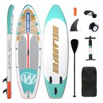 WelandFun Inflatable Stand Up Paddle Board 6 inchs Thick with Premium SUP Accessories Carry Bag, Surf Control, Non-Slip Deck, Leash, Paddle and Pump