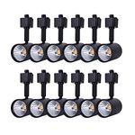 mirrea 12 Pack LED Track Lighting Heads Compatible with Single Circuit H Type Rail Ceiling Spotlight for Accent Task Wall Art Exhibition Lighting 6.5W 3000K Warm White 24° Black Painted