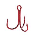 Tamilnadushopping 10 PCS #2 Classic Red High Carbon Steel Fishing Three-jaw Treble Hooks