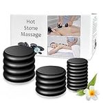 Hot Stones Massage Set,16Pcs Natural Massage Stones Set, Basalt Hot Rocks,Massage Stones for Massage Therapy Professional or for Home Spa Warming Relaxing Pain Relief