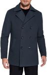 COOFANDY Mens Short Length Trench Coat Double Breasted Pea Coat Heavy Winter Overcoat