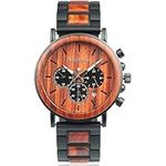 BOBO BIRD Men’s Casual Wrist Watch, Wood & Stainless Steel Watch with Luminous Pointers, Classic Analog Watches with Gift Box