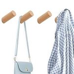 4 PCS Wood Coat Hooks Wall Mounted Entry Wall Hooks, Length 3.94in, Heavy Duty Hooks for Hanging Towels Hats Clothes Hangers Wooden Hooks (4inch)