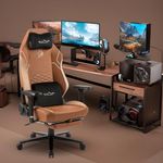 Dr Luxur® Fabric Ergonomic Gaming Chair with 4D Armrests, Metallic wheelbase, Extractable footrest with 180 Degree Recline Mechanism (Stallion, Leather)